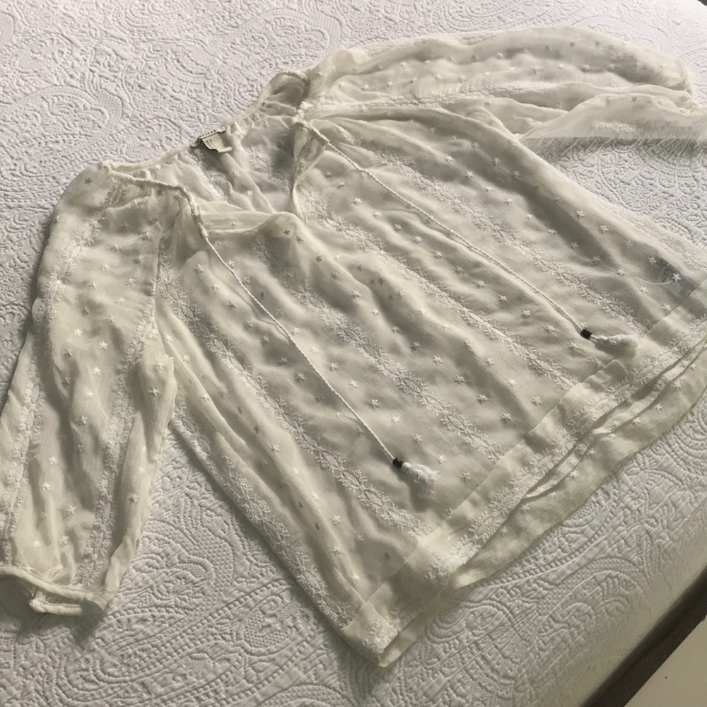 White Embroidered Top